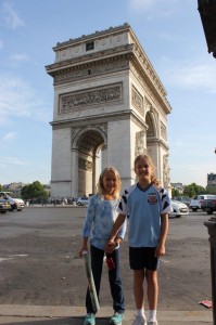 In front of the Arc de Triomphe